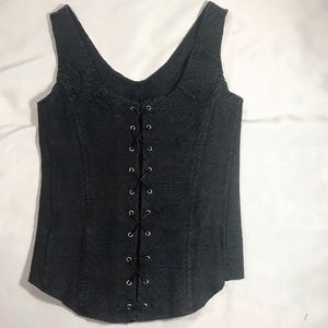 Morbid Threads Brocade Corset Style Tank